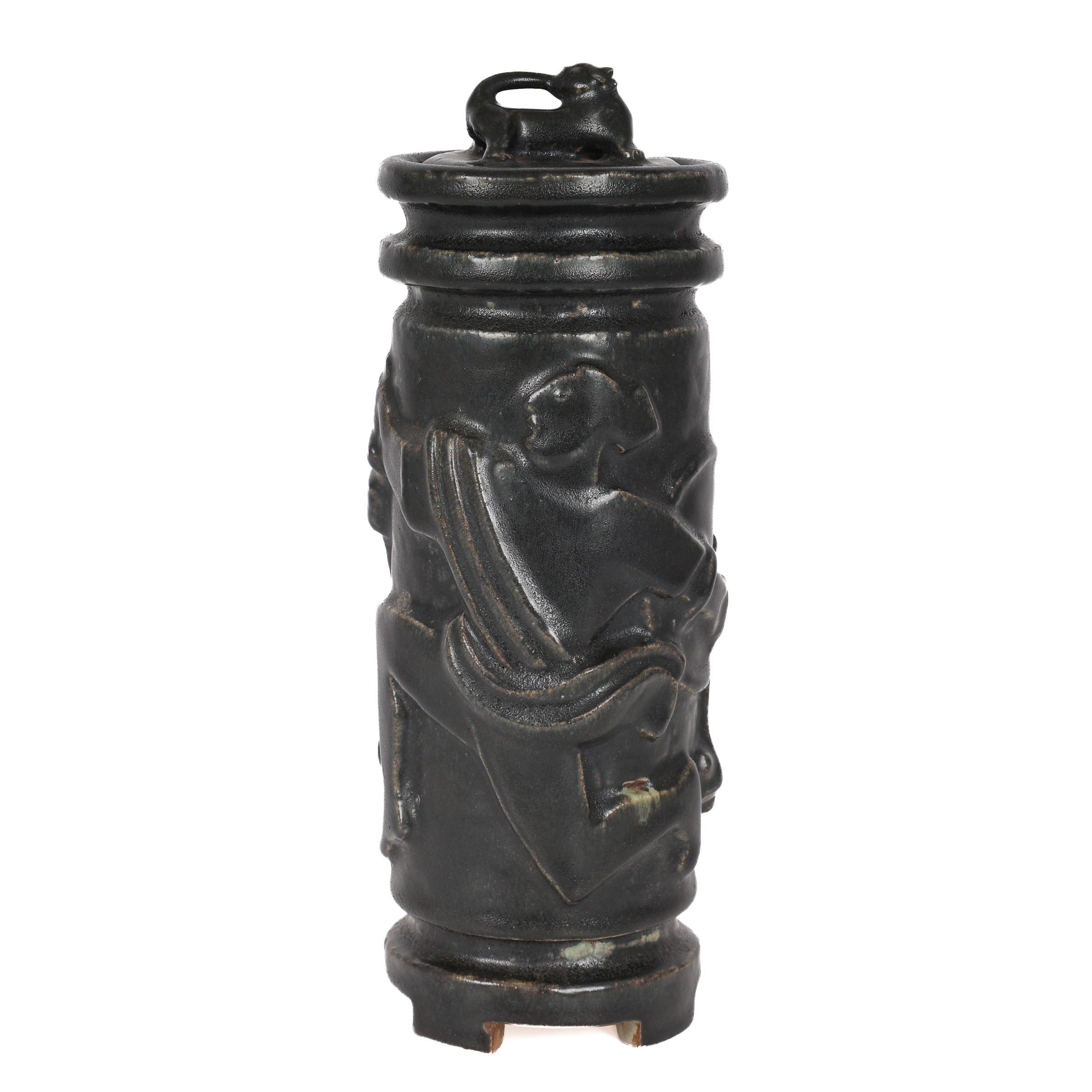 Jais Nielsen for Royal Copenhagen. Stoneware lidded jar