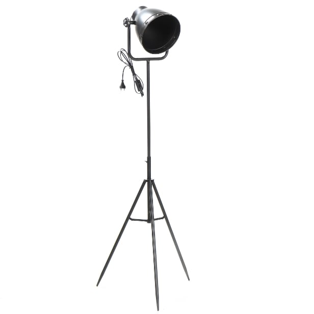 Four floor lamps in black lacquered metal. (4)