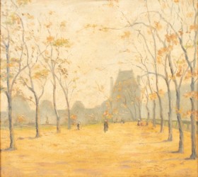 Unknown French painter. Autumn at the Tuileries in Paris