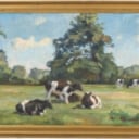 Troels Trier, oil on canvas, motif w/ cows (cd)