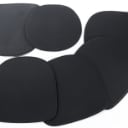 Cushions or seat cushions for Charles Eames chairs, model DAR & DSR, black leather. (6)