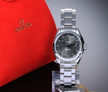 Omega Seamaster Aqua Terra. Dameur i stål med grå skive, ca. 2011