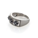 Sapphire and diamond ring in 18 kt white gold, approx. 0.17 ct. Size 55
