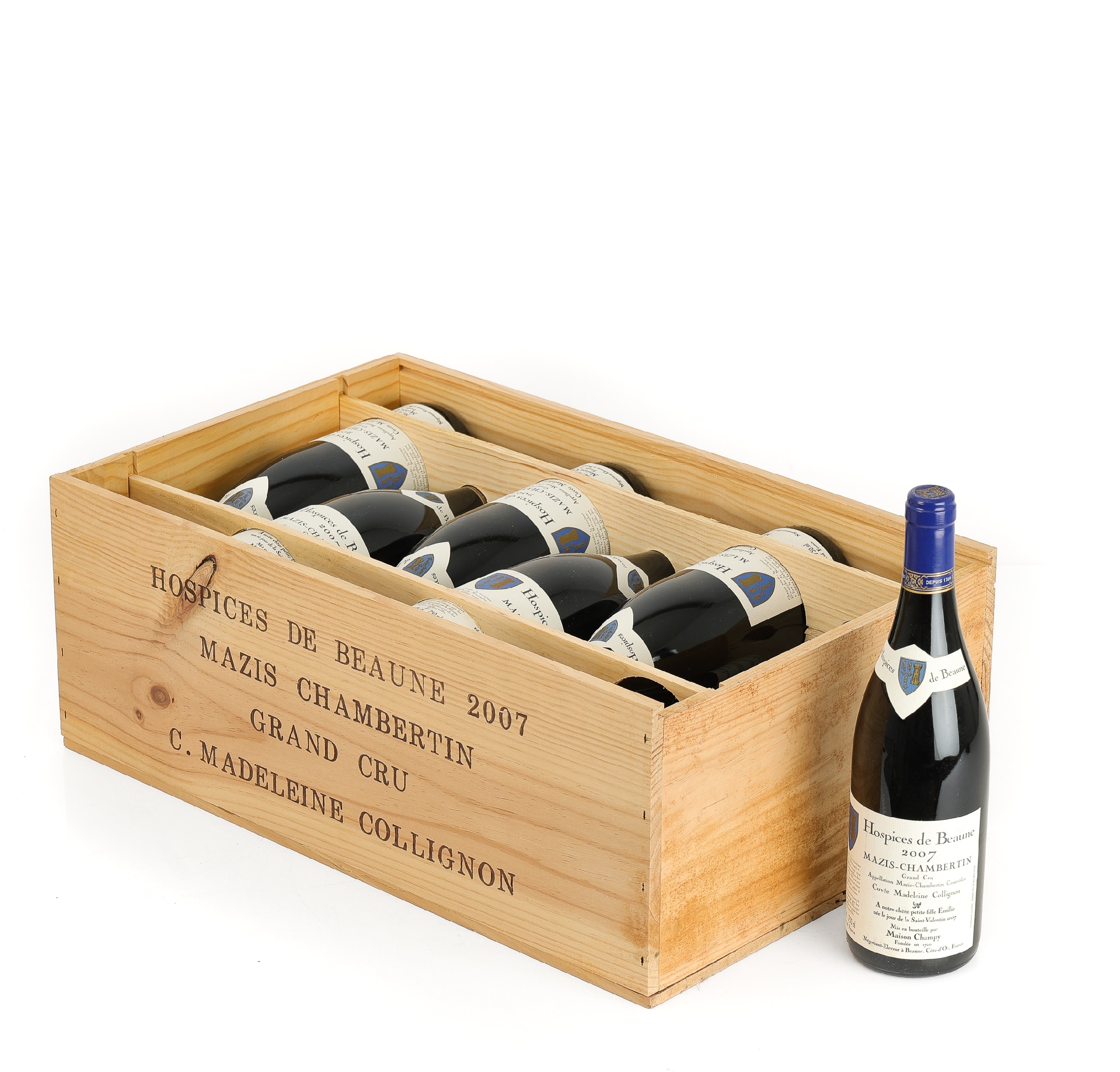 12 fl. Mazis Chambertin Grand Cru, 'Madelaine Collignon', Hospice