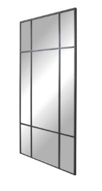 New Yorker mirror with black iron frame. 170x80 cm.