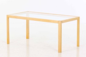 Coffee table with glass top