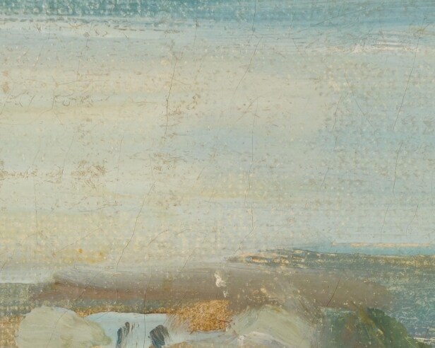 Landskabsmaleri, uden titel, 1892. Køer på engen, olie på lærred