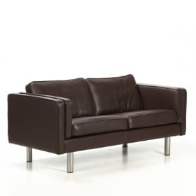 HJN 24. 2½ pers sofa, dark brown læder.