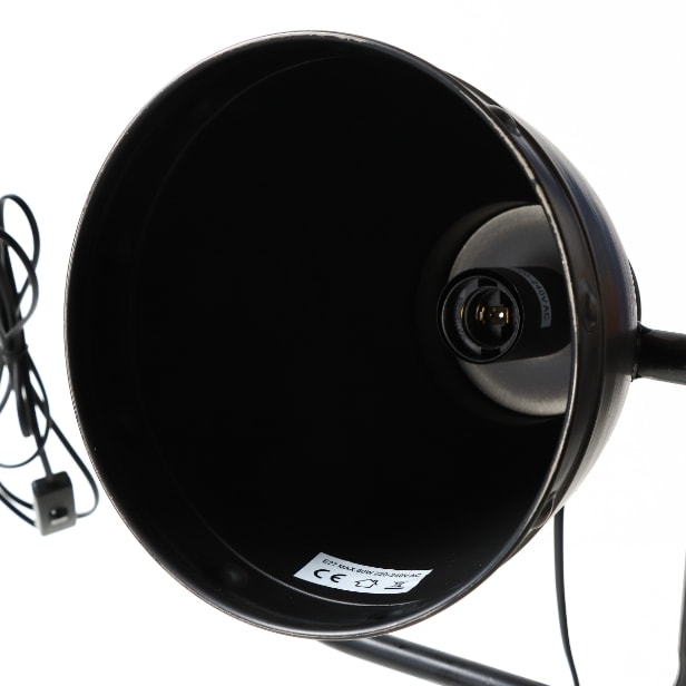 Four floor lamps in black lacquered metal. (4)