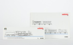 Märklin 34158+43892 Delta HO: Steam locomotive Series 56 CFL with tender and Bavarian passenger train set (2)