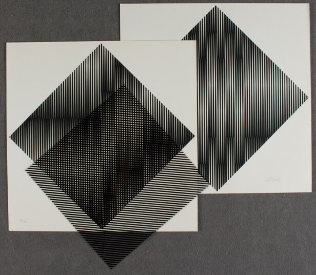 Klaus Hoßbach, Mappenwerk 'Vibrationsfelder', 1969. Serigraphie