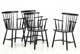 Farstrup Møbelfabrik: Set of four armchairs made of black painted wood