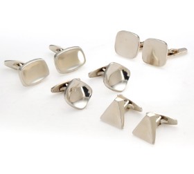 Bent Knudsen, Kolding. Four pairs of sterling silver cufflinks (8)