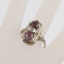 Vintage vende-ring i 14 kt. guld med ametyst / camé og små diamanter