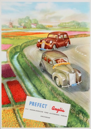 Nederlandsk plakat, Prefect Anglia, ca. 1950erne