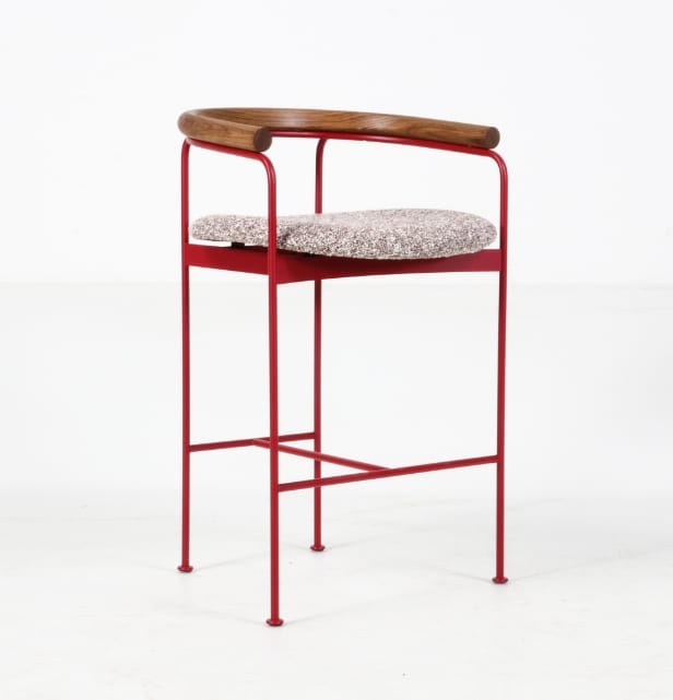 Kensaku Oshiro for dk3. Armchair, model Baia Counter Chair, oak / red
