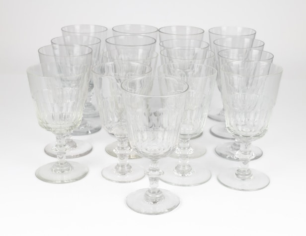 Holmegaard: Chr. VIII: Sæt på 17 'Berlinois' glas. (17)