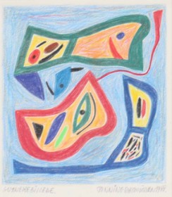 Tonning Rasmussen (1936-2023): 'Svanekebillede', 1988. Pastel.