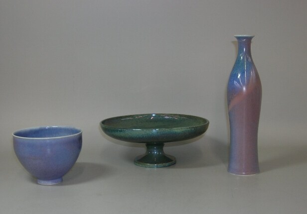 Christine Atmer  de Reig * 1935 (D), Flaschenvase und Schale mit Fußschale (wohl Frankreich) (3)