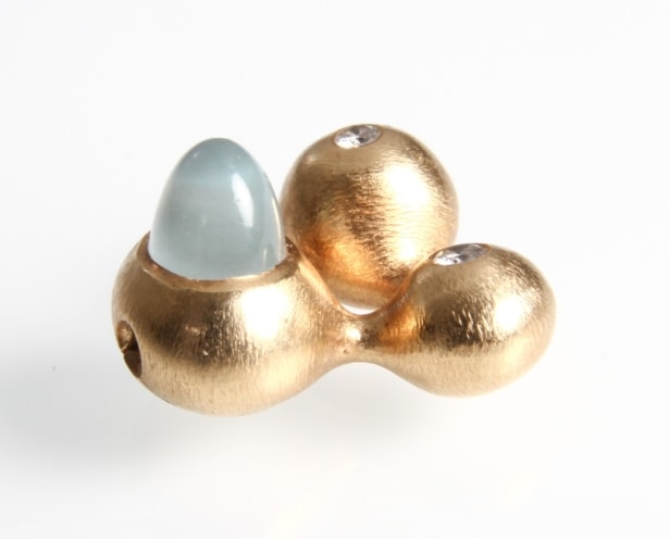 Ole Lynggaard. Fairytale lock with aquamarine and diamonds in 14 kt. gold from the Fairytale series
