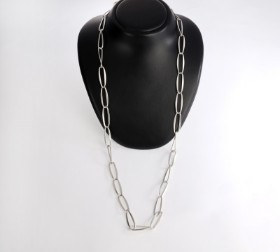 Hans Hansen. Long necklace in sterling silver