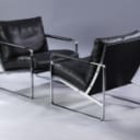 Preben Fabricius. A pair of armchairs, model 710, Conversation Chair in black leather (2)