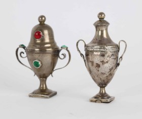 Two silver main water eggs, 19th century (2)