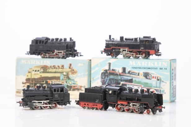 Märklin. Samling fire damplokomotiver. (4)