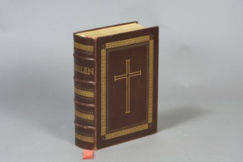 Gyldendal, bibel med illustrationer, læderindbundet