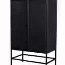 Daneline. Display cabinet in black painted perforated metal.
