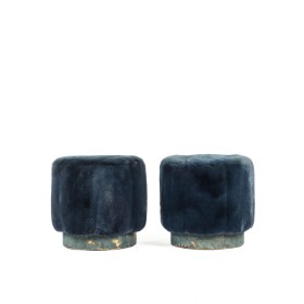 7750 - Kopenhagen Fur. A pair of poufs upholstered in colored mink (2)