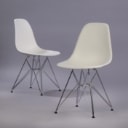Charles Eames. Set of six chairs, model DSR, white polypropylene (6)