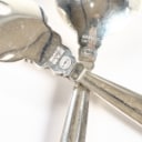 Georg Jensen. 'Konge' 6 kagegafler og 6 theskeer af sterlingsølv. (12)