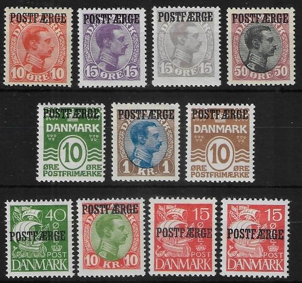 POSTAL FERRY. Plate with 11 mint stamps in good quality