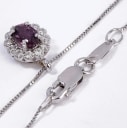 Rosette pendant in 18 kt. white gold with ruby ??and diamonds, with chain in 18 kt. white gold (2)