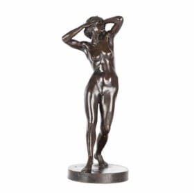 Georg Ulmer (1886-1920): Stående kvindemodel af patineret bronze. 1912.