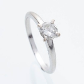 Kristian Otte. Brillant-solitairering af 14 kt. hvidguld t med diamant på ca. 0.70 ct.