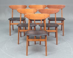 Farstrup møbler: Sæt med 6 stole, model 210 - Lauritz.com
