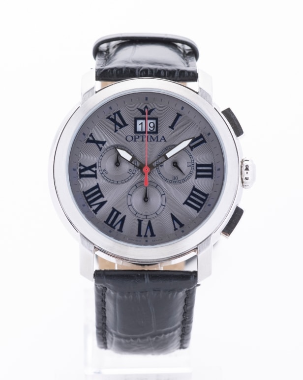 Optima men's steel wristwatch with chronograph | Lauritz.com