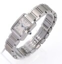 Cartier 'Tank Francaise Lady'. Dameur i stål med lys skive
