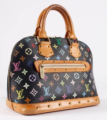 Louis Vuitton håndtaske, model Alma. Multicolor Monogram, sort