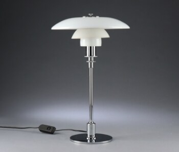 Poul Henningsen. PH 3/2 bordlampe, chrom, 125 års jubilæum 1999.