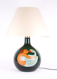 Henry Heerup for Holmegaard (1907-1993): Glass table lamp, 'Leda and the Swan'