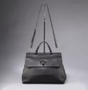 GUCCI. 'Bamboo Daily' top handle taske/ skuldertaske af sort Pebbled læder