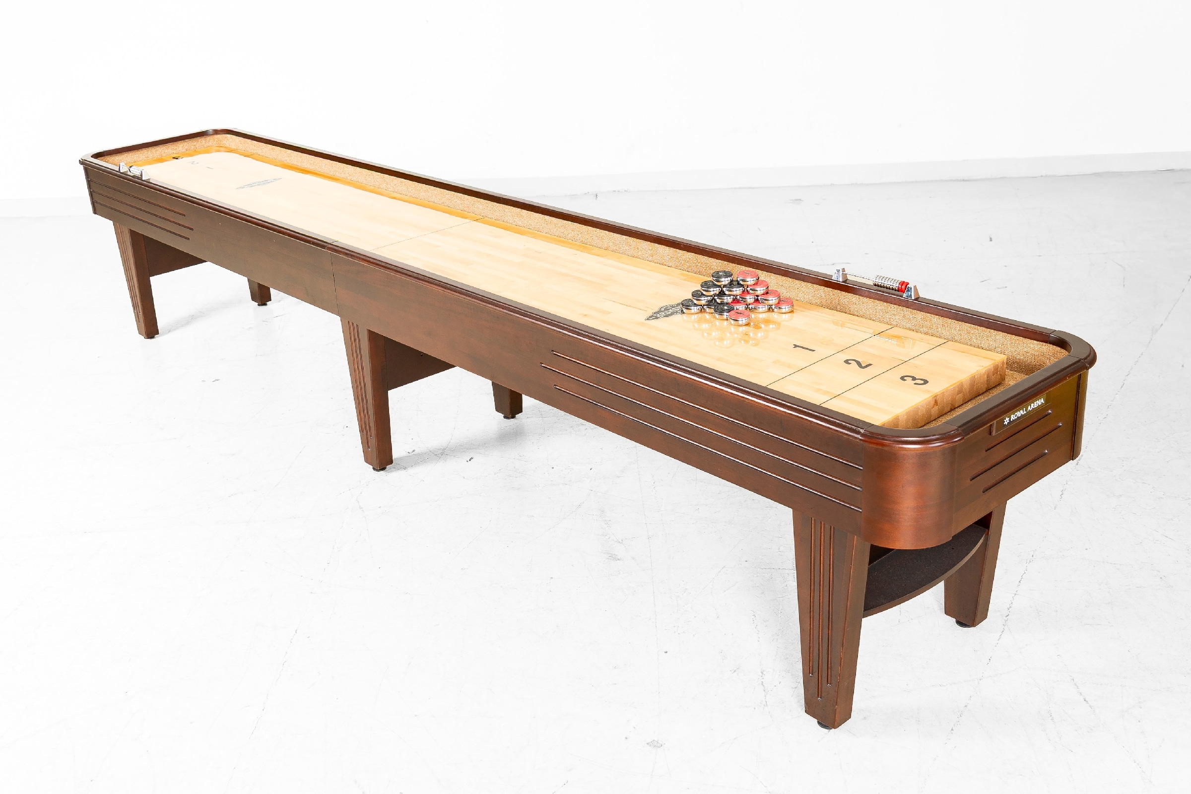 Brunswick - Shuffleboard with various equipment.