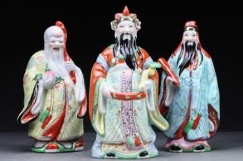 Kina. Tre figurer / vise mænd, porcelæn, 1900-tallet (3)