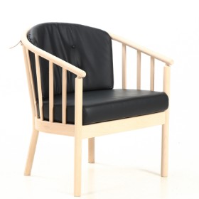 Stouby Furniture. Armchair, model Bella, black leather.