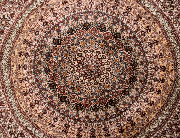 Three Chinese silk carpets (3)