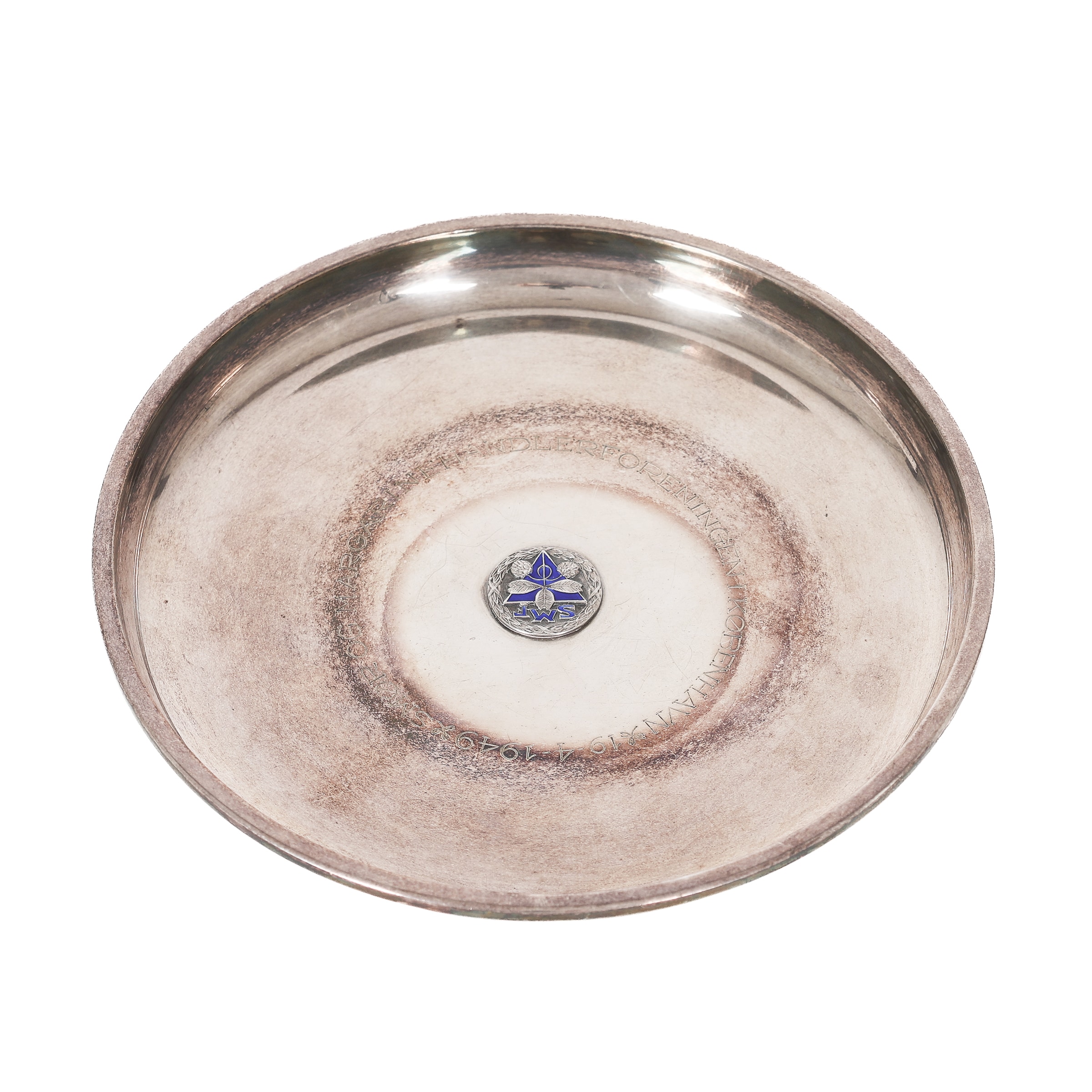 A. Dragsted: Round tray / bottle tray made of sterling silver.
