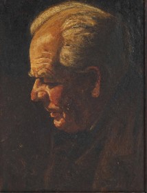 Olga Lau (1875-1960): Portræt af sin lærer på Akademiet, Rudolf Berthelsen. 1900.